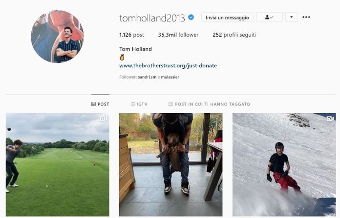 Tom Holland Instagram