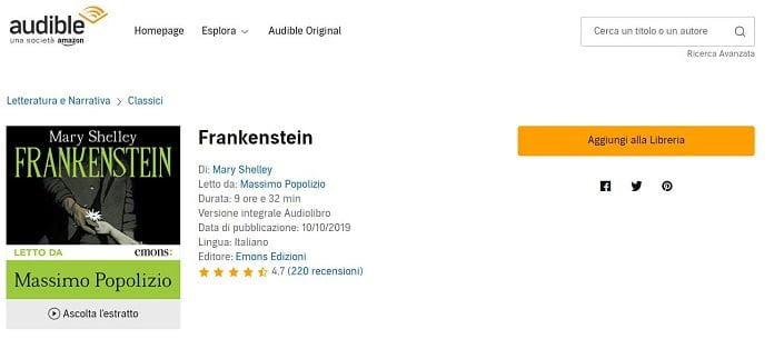 Frankenstein audiolibro